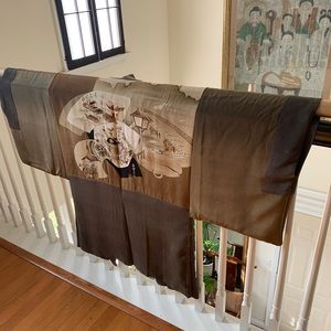 Authentic vintage Japanese raw silk kimono